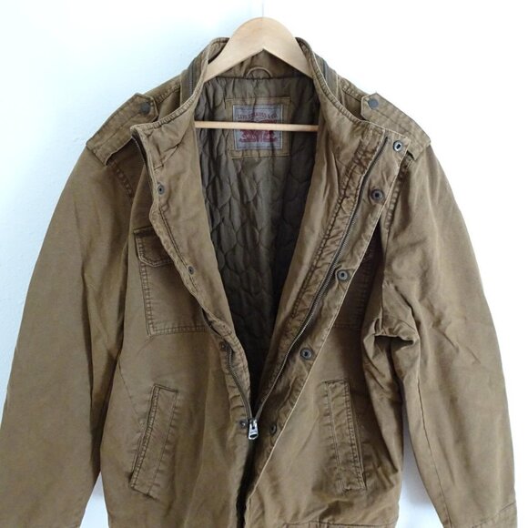 Levi's Military Jacket Men's Size 2XL Brown Washed Cotton - Picture 6 of 9